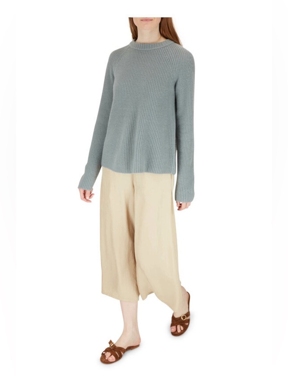 NWT Vince Shaker Rib Crewneck Sweater in Light Sage